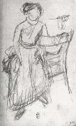 Edgar Degas, Study of Helene Rouart sitting on the Arm of a Chair